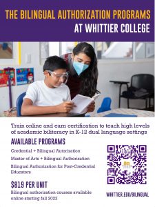 Image link to CABE's Dual Language Teacher Academy at Whittier College